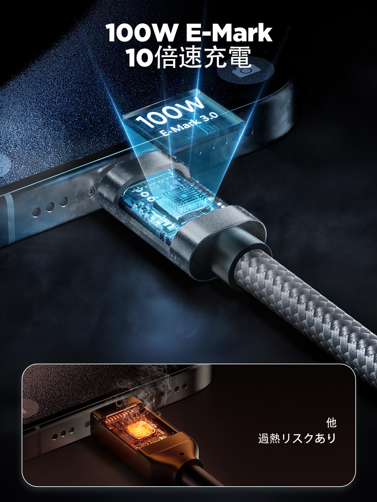 Amazon.co.jp: USB Cケーブル【1M 2本セット】タイプC 急速充電100W PD